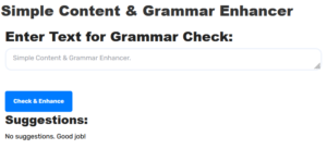 Simple Content & Grammar Enhancer