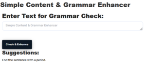 Simple Content & Grammar Enhancer