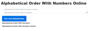 Alphabetical Order With Numbers Online